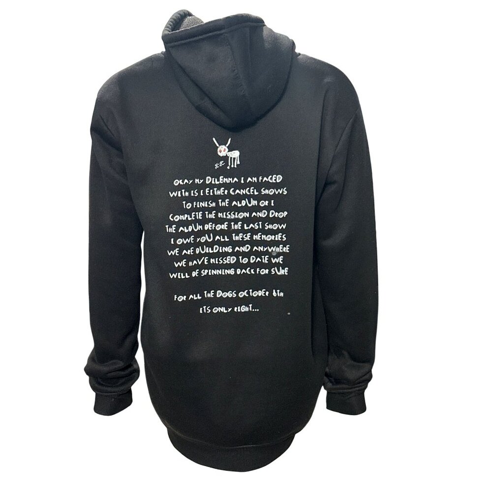 CCC Drake For All The Dogs Black Hoodie Graphic Design Lyrics Size Medium - Picture 3 of 7